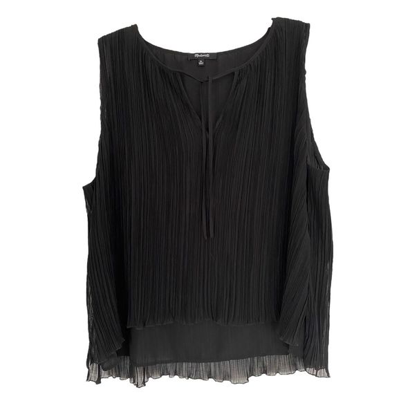 Madewell Tops - Madewell Black Sleeveless pleated Top